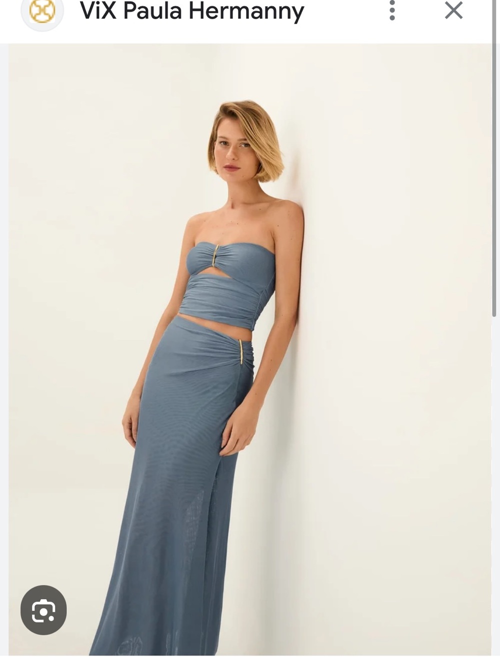 VIX Paula Hermanny Amira skirt and fae top blue set